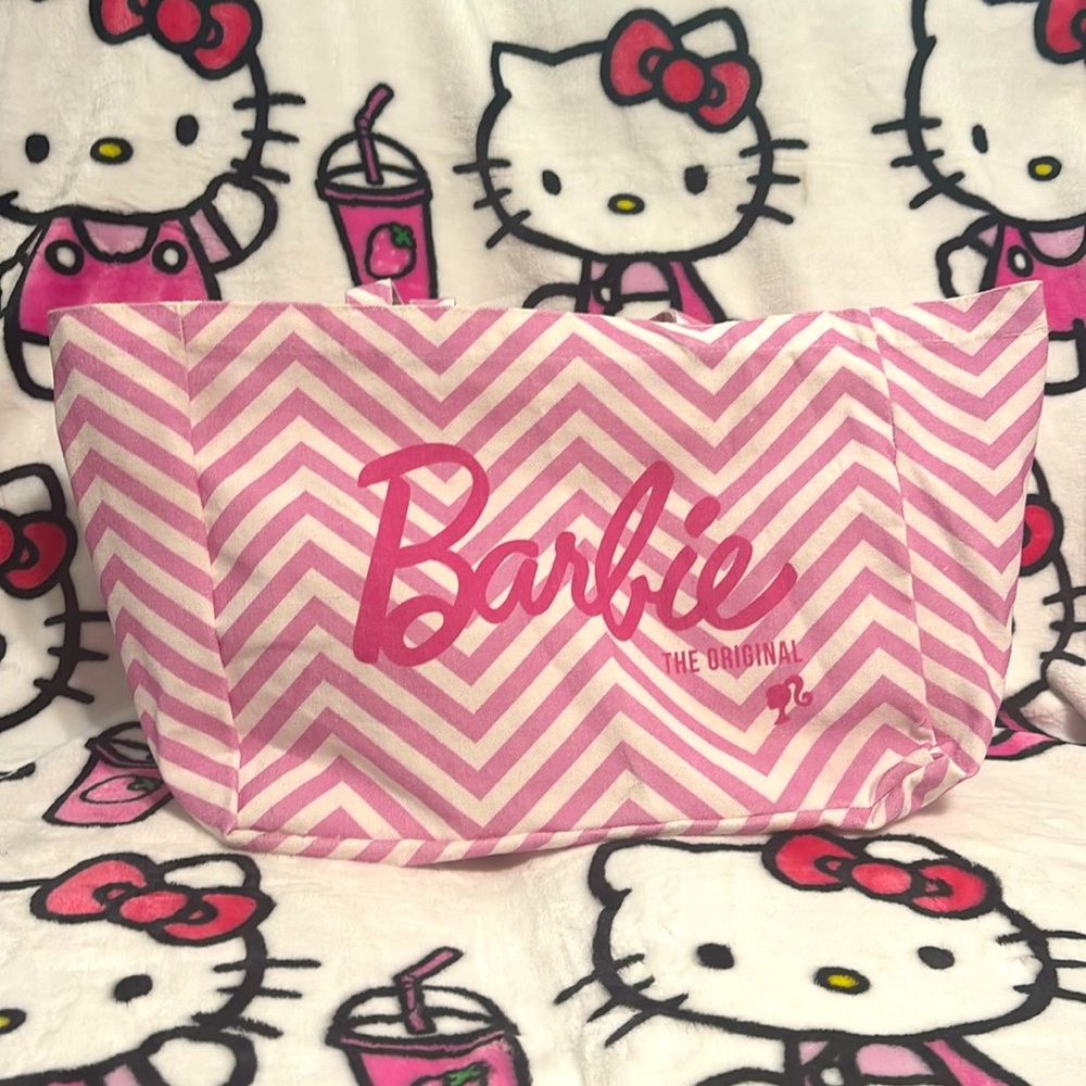 Pink Barbie Chevron Tote Bag
